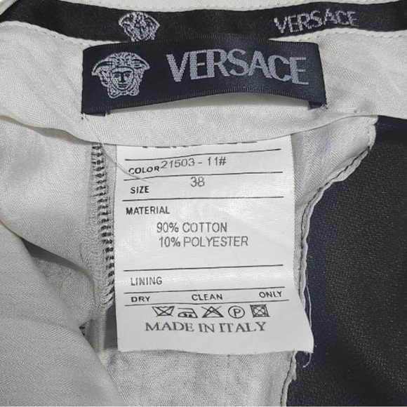 Versace Grey/brown Formal Trouser Pants 90% Cotton Size 38 Real Designer Line - Picture 7 of 8
